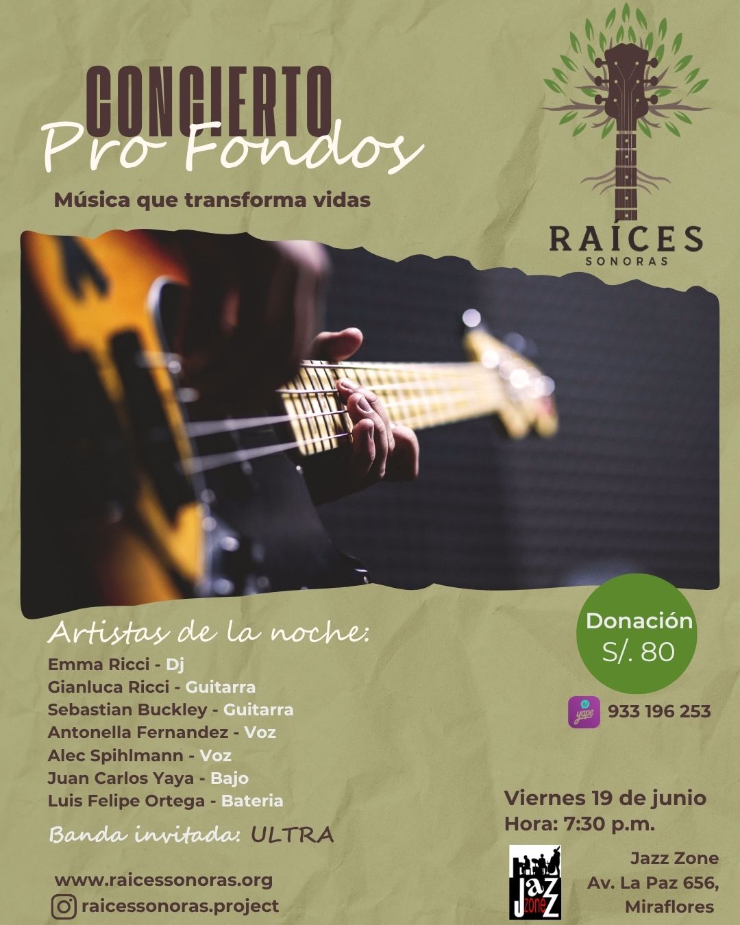 Concierto Pro Fondos — Raíces Sonoras